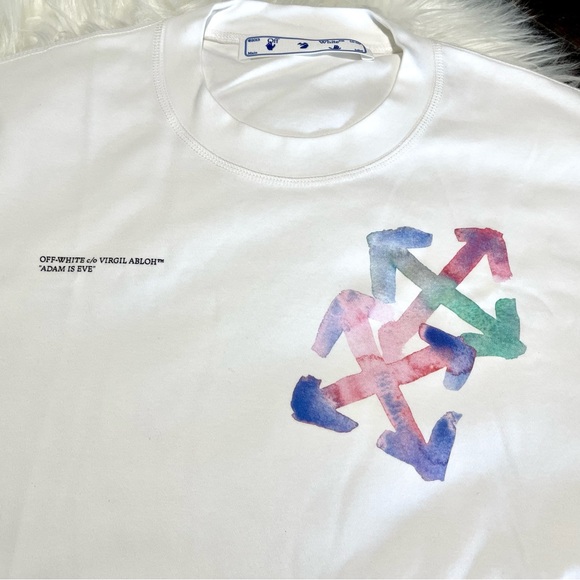 BRAND NEW Off White Watercolor Arrows Crop T-Shirt Sz S Small - Picture 7 of 13